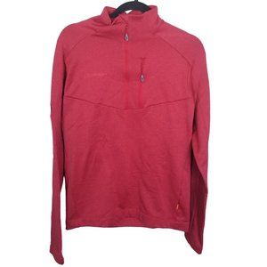 Mammut Mens S Red Long Sleeves 1/4 Zip Lightweight